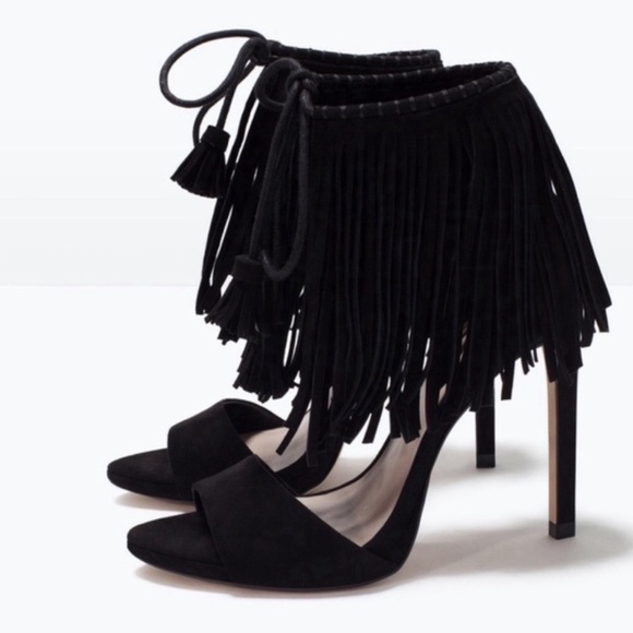 Zara fringe suede heels - Picture 4 of 9